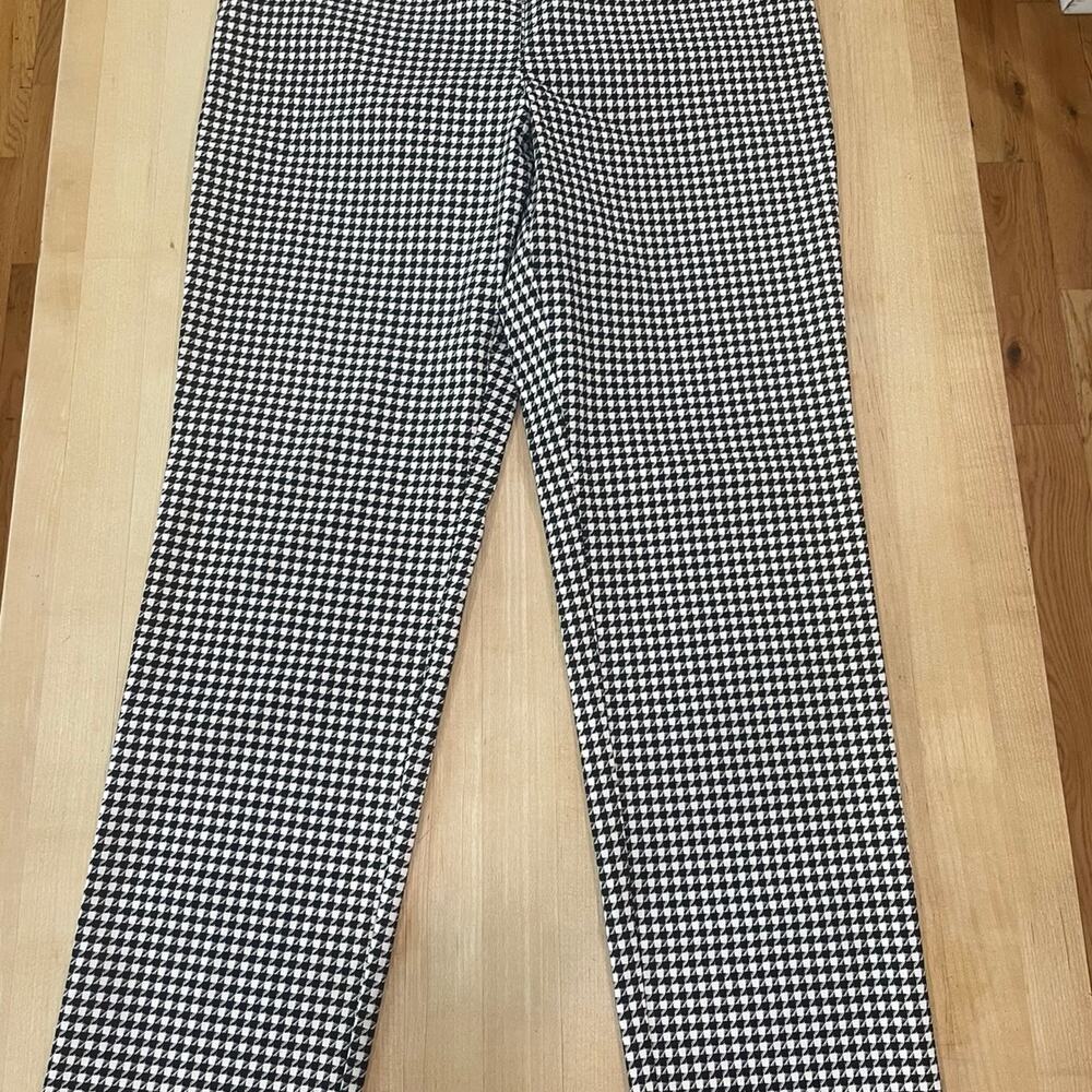 Talbots Womens Size 8P Black and White Houndstooth Chatham Ankle Length Pants